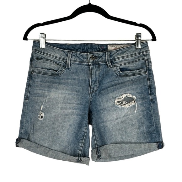EDC Denim Distressed Summer Jean Shorts Size 27 - Picture 1 of 7